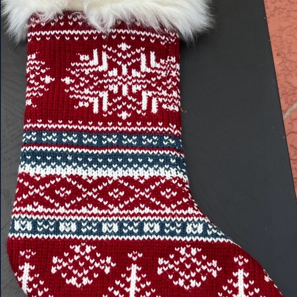 Red and White Knit Christmas Stocking by House and Garden - Picture 2 of 2